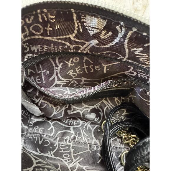 BETSY JOHNSON Mini Floral and Black White Polka Dot Satchel Crossbody Handbag - Picture 16 of 16